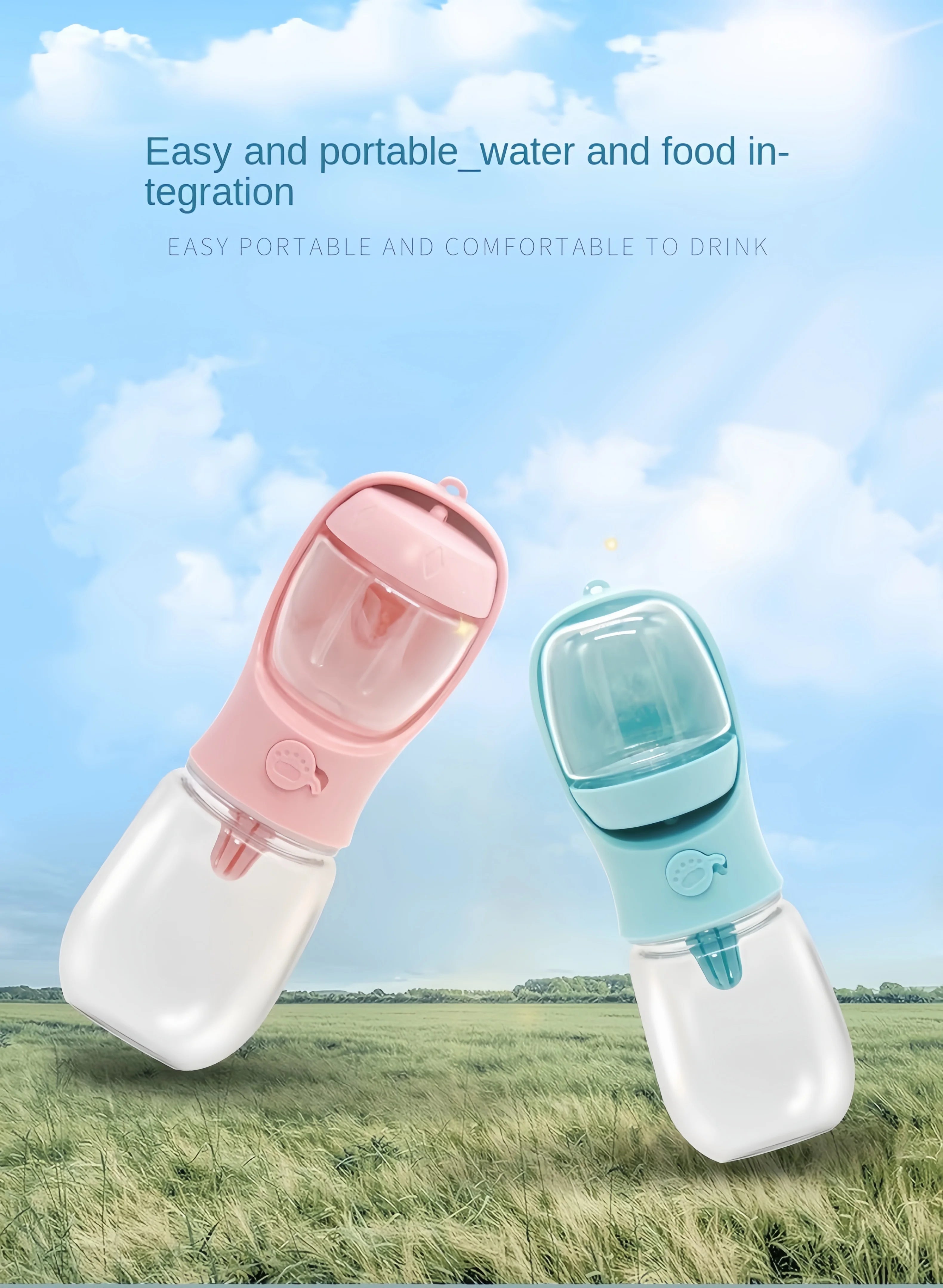 Portable Water Bottle with Food Storage