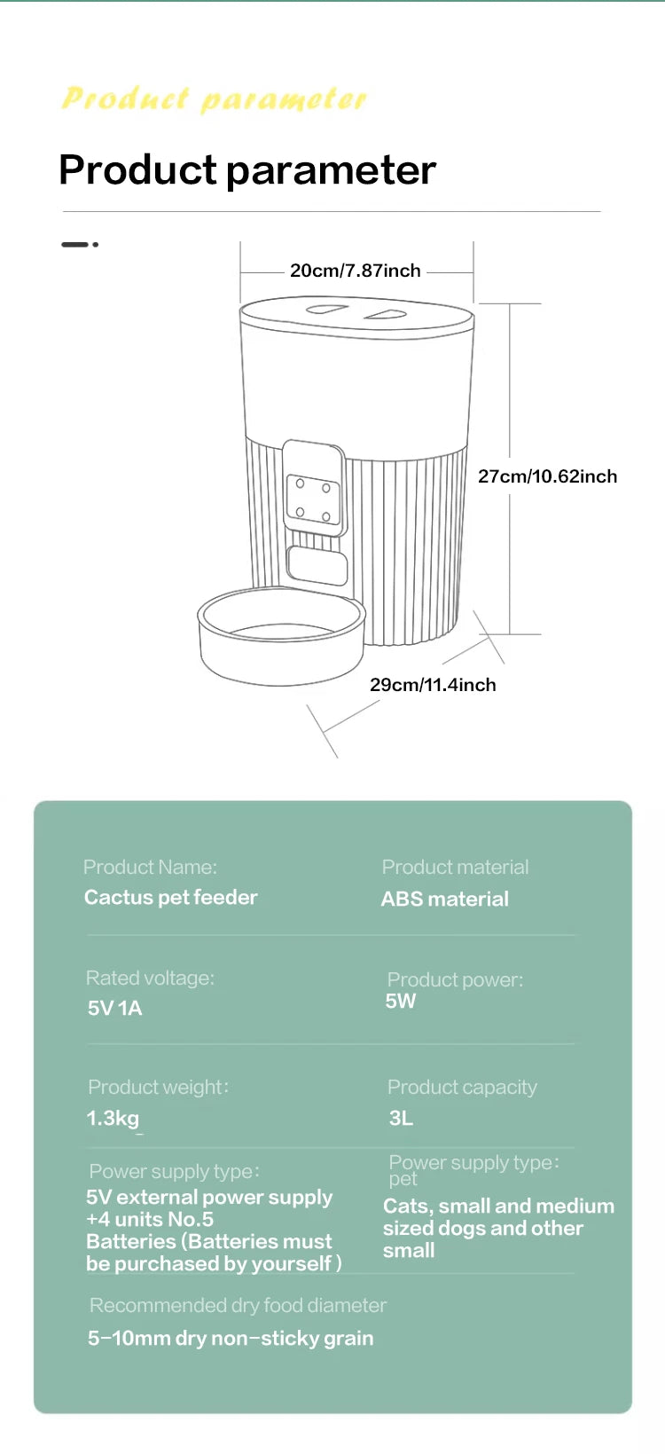 Smart WiFi Automatic Pet Feeder