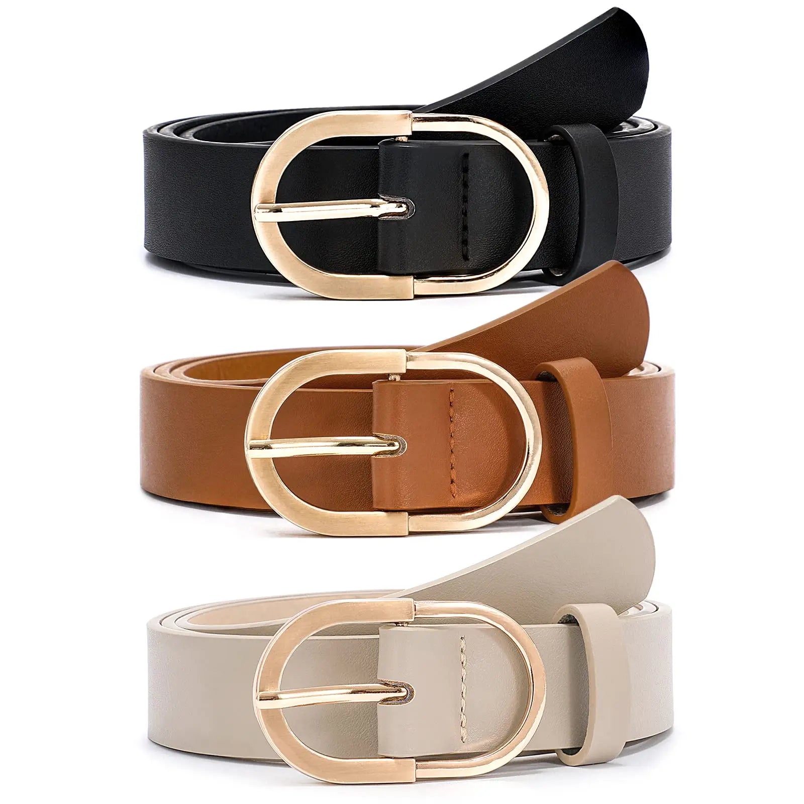 3 Pack Women's Belts for Jeans Pants