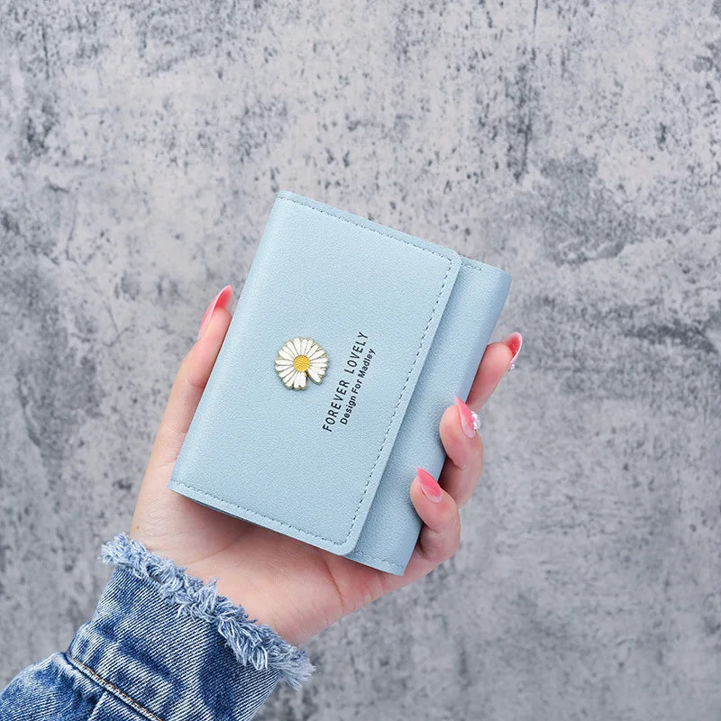 Daisy Print Tri Fold Wallet